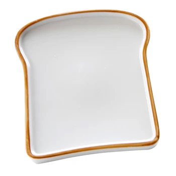 Creative Placa Ceramica Multifunctionala Placă De Mic Dejun În Formă De Pâine Prăjită Pâine Farfurie Farfurie Salată De Fructe Gustare Tava De Uz Casnic, Veselă De Masă