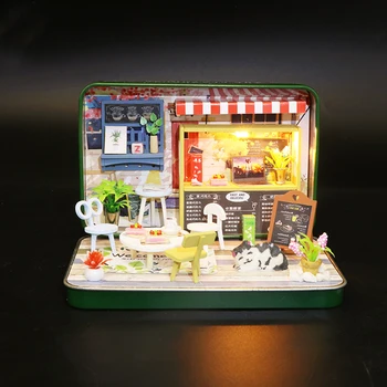 Cutie de Teatru de Păpuși Drăguț DIY din Lemn, Păpuși în Miniatură Jucarii Copii Asamblare Manuală Case de papusi pentru Copii Cadouri la Domiciliu Decr