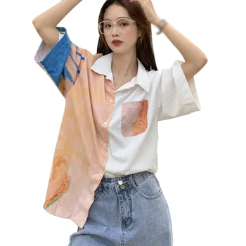 De vară de Moda pentru Femei Dulce Tricou Casual de Imprimare Vrac Maneca Scurta Bluza Stil coreean