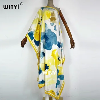 De vară Europene, Americane și Africane femei abaya Boem de mari dimensiuni imprimate elegante, casual, sexy călătorie rochie de plaja 2021 WINYI