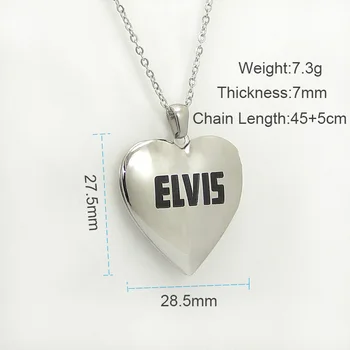 Din Oțel Inoxidabil În Formă De Inimă Scrisoare Elvis Colier Cu Posibilitate De Deschidere Pandantiv Foto Medalion Guler Bijuterii Femei Copii Cadou De Dropshipping