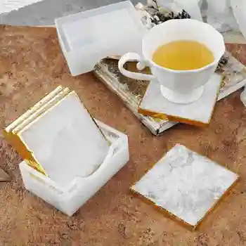 DIY cristal rășină epoxidică coaster pătrat coaster cutie de silicon mucegai mucegai Ruihe arta cutie de stocare oglindă rășină de silicon Q6M7