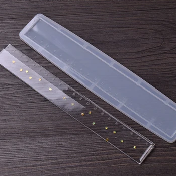Dreptunghi Transparent Mucegai Silicon pentru bijuterii Rigla 20cm Rășină epoxidică Silicon Mucegai manual diy Meșteșug instrument