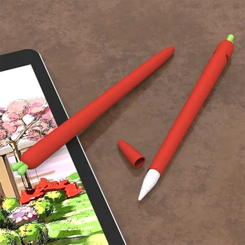 Drăguț Morcov Silicon Caz Creion pentru Apple Pencil 2/1 Caz pentru IPad Tableta Touch Pen Stylus Desene animate Manșon de Protecție Acoperă