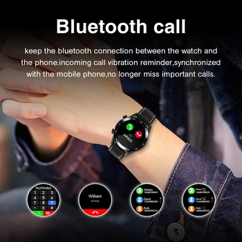 E1-2 Ceas Inteligent Bărbați Bluetooth Apel Personalizate Dial Ecran Tactil Complet rezistent la apa Smartwatch Pentru Android IOS Sport Tracker de Fitness