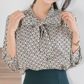 Femei, Bluze de Lux Lumina Modele Geometrice de Proiectare Maneca Lunga Tricouri Doamne de Birou în Interiorul Și în Afara Purta Topuri de Moda