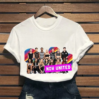 Femei de Moda Topuri Acum Unite Grup Tricouri Estetice Imprimate Grafic T-Shirt Femei Hip Hop Femeie T-shirt de Vara Tricou Alb