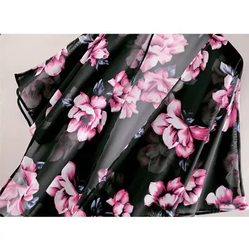 Femeile Imprimare Șifon Plajă Kimono Bluza Cardigan Lung Șal Topuri Largi Uza