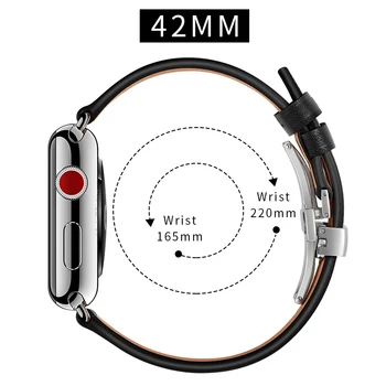 Fluture catarama curelei Pentru Apple watch band din Piele 44mm 42mm 40mm 38mm iWatch serie SE 6 5 4 3 bratara curea watchband