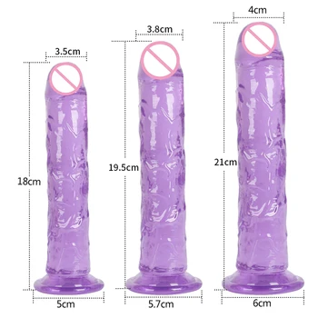 GaGu Erotic Moale Jelly Vibrator Anal, Dop de Fund Realist Penis Cu ventuza Dick Jucărie pentru Adulți G-spot Orgasm Jucarii Sexuale pentru Femei