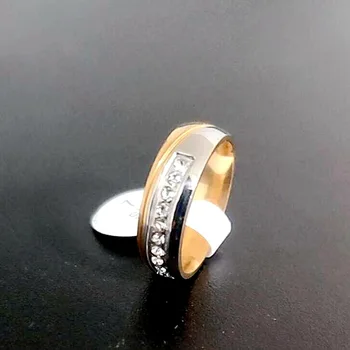 GC-172 stil coreean bijuterii din oțel inoxidabil de aur inel cu diamant Europene și Americane de moda oțel titan cuplu inel