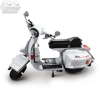 High-tech Seria Vespa P200 Motocicleta de Asamblare Model Blocuri Kit Cărămizi de Învățământ Motocicleta Jucării Pentru Copii Cadouri