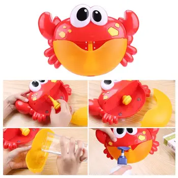 JOCESTYLE Red Crab Plastic Model de Masina de Bule Muzică Plăcută Bubble Maker pentru Copii Baie Duș Baie Jucarii Distractive