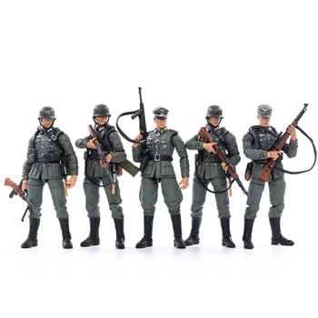 JOYTOY 1/18 Figura de Acțiune al doilea RĂZBOI mondial Germania Wehrnacht Soldat Militar (5PCS/Set) Model de Jucării de Colecție