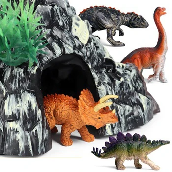 Jucării pentru copii de Simulare dinozaur vulcan model set jucarii stralucitoare rece/apă pulverizată/dinozaur de asteptare vulcan jucării pentru copii