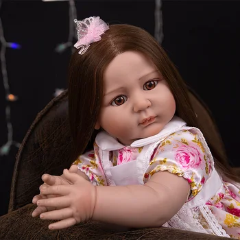 KEIUMI 22Inch Renăscut Baby Doll Frumoasa Parul Lung Drept copil Copil Bine Ambalate cu Livrare Rapida Jucării pentru Copii