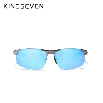 KINGSEVEN Bărbați ochelari de Soare Polarizat Colorate Aluminiu Magneziu Ochelari de Soare Pentru Pescuit de Conducere Dreptunghi fără ramă Nuante