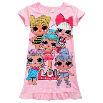 L. O. L. SURPRIZĂ! Fata Dulce cămașă de noapte Rochie de Desene animate pentru Copii Lol păpuși de Imprimare Rochii pentru Copii din Bumbac Casual Uzura Acasă Haine