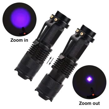 LED Lanterna UV Ultraviolete Lanterna Cu Zoom Mini Lumina UV animale de Companie Petele de Urină Detector Scorpion Tabăra de Vânătoare Lumina