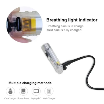 LED Mini Lanterna 400 Lumen de Tip C Reîncărcabilă Lanterna Ultraviolete Breloc Mici Lanterne de Buzunar Magnetic în aer liber EDC Lumina