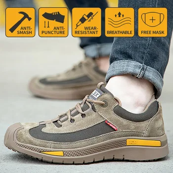 Lucru Pantofi Pentru Bărbați Din Oțel Picior Anti-Zdrobitor Puncție Dovada Lumină Moale Respirabil Confortabil Indestructibil Cizme De Protecție