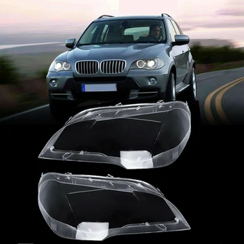 Masina Clar Faruri Lentile de Înlocuire Capac Far Cap Lumina Lămpii Shell Acoperire Pentru-BMW X5 E70 2008-2013