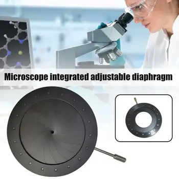 Mini Negru Microscop Cu Condensator Optica Iris Metal Diafragma Diafragma Obiectiv Reglabil Portabil Instrumente Optice Camera Adapter