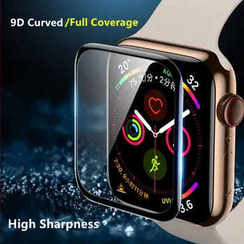 Moale de Sticlă Pentru Apple Watch seria 5 4 3 44mm 40mm 42mm 38mm 9D HD iWatch 38 42 40 44 mm de Film pentru Apple watch Ecran Protector