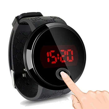 Moda Barbati Electronice Impermeabil LED Rotund Touch Ecran Ceas de Zi Data de Silicon Încheietura Ceas digital ceas sport uita-te la Noi