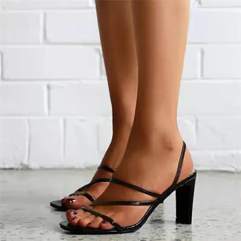 Moda de vara Casual, Petrecere Deget de la picior Pătrat Femei cu toc Sandale de Moda sandalias pantofi pentru femei 2021 chaussure femme