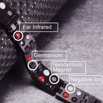 Negru Bratara Magnetice de sex Masculin 15mm Albastru Fibra de Carbon de Energie Bratara pentru Barbati Bratara Magnetica Lanț din Oțel Inoxidabil Bratara Barbati