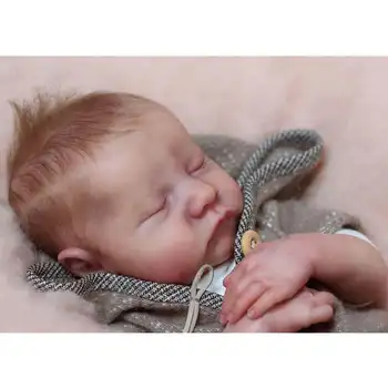 Nevopsită Neterminate Renăscut Baby Doll 17 Inch 43CM Realiste Nou-născut Copil de Dormit Moale Vinil Papusa Părți DIY Gol Papusa Kit