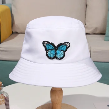 Noua moda doamnelor fluture brodat pescar pălărie de petrecere a timpului liber pălărie simplă pălărie de soare în aer liber de agrement palarie de soare pălărie găleată