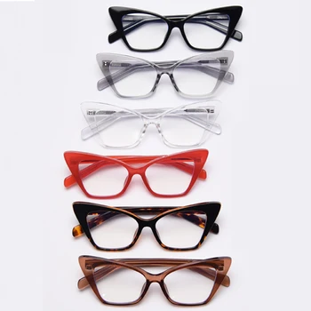 Peekaboo retro ochi de pisică rama de ochelari pentru femei big cadru leopard ochelari de epocă optice de sex feminin obiectiv clar transparent dropshipping