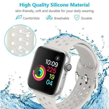 Potrivit pentru Apple Watch SE 6 5 4 3 40mm 44mm Silicon Moale Sport Curea pentru iWatch Serie 38MM 42MM Respirabil înlocuire curea