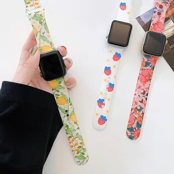 Rață amuzant Silicon WatchBand Pentru Apple Watch 44mm 40mm 38mm 42mm Pentru IWatch Seria 6 5 4 3 2 Desene animate Drăguț Curea de Ceas Brățară