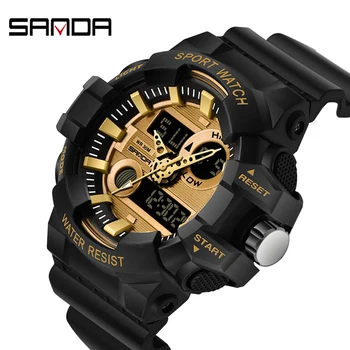 Sanda Sport pentru Bărbați Ceasuri de Lux Led Digital Militare Cuarț Ceas pentru Bărbați Impermeabil G Stilul Ceasuri Relogio Masculino Ceas