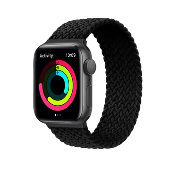Solo Bucla curea Pentru Apple watch band 44mm 40mm iwatch trupa 42mm 38mm Elastic nailon Împletite bratara apple watch 6/5/4/3/2/1/SE