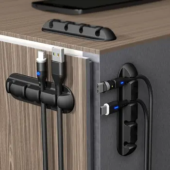 Suportul de cablu Silicon Organizator de Cablu Bobinator Desktop Ordonat Management Clipuri Suport pentru Cablu USB Mouse Tastatura cască setul cu Cască