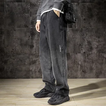 Umbra Blugi Bărbați De Mari Dimensiuni Vrac Direct De Toamna Iarna Îngroșat Pantaloni Largi Tendință Sălbatice Casual Moda High Street Style