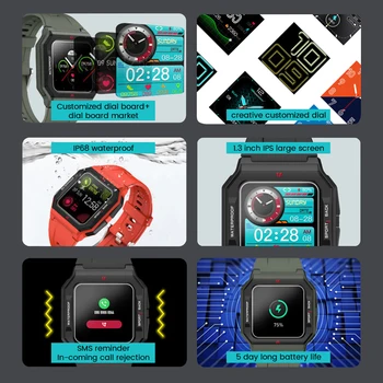 Uonevic P10 Ceas Inteligent Oameni Complet Tactil IP67 rezistent la apa Tracker de Fitness Neo Smartwatch FT10 pentru Xiaomi iOS Telefon