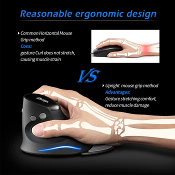 Wireless Mâna Dreaptă Verticală Mouse-ul Ergonomic Mouse de Gaming 2400 DPI USB Optic Încheietura mâinii Șoareci Sănătoși pentru Calculator PC