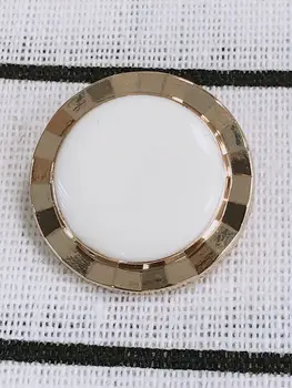 10 Capsule Diy Metal Butoane De Cusut Accesorii Craft Supplies Ornamente Pentru Îmbrăcăminte Plat Aur, Argint, Margine De Culoare Alb-Negru