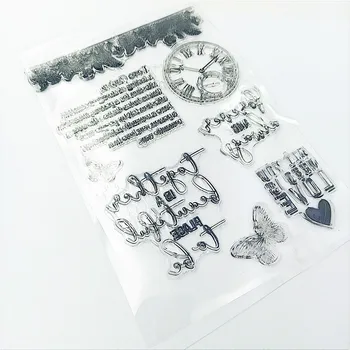 11*16cm fluture ceas Transparent Clar Timbre / Silicon Garnituri Role de Timbru pentru DIY scrapbooking album foto/Carte de a Face
