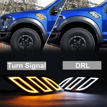 2 buc Laterale Marker Lumina de Semnalizare Zi cu LED-uri de Lumină Albă DRL pentru Ford F150 Raptor 2017-2019