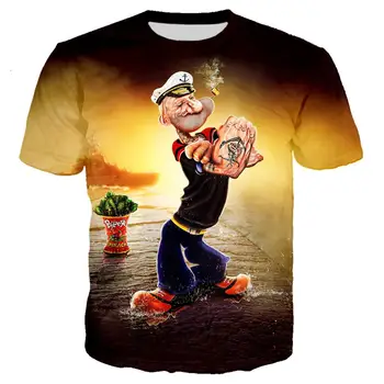 2020 NOU Amuzant Popeye T Shirt de Imprimare 3D Bărbați/femei de Vara Tricou Haine Streetwear tricou Barbati Punk Crewneck Topuri Supradimensionate 6XL