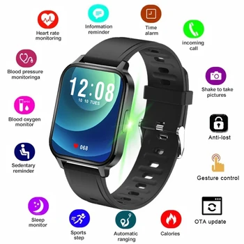 2021 Ceas Inteligent Femei Bărbați Smartwatch Pentru Apple IOS, Android Electronice Inteligente de Fitness Tracker Cu Curea Silicon Sport Ceasuri