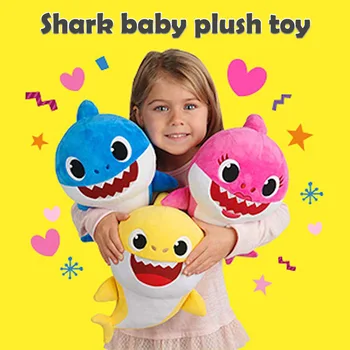 23cmKawaii flash pentru copii muzica de rechin jucărie de pluș de desene animate anime animal de pluș jucărie băiat fată de Crăciun cadou de ziua de nastere