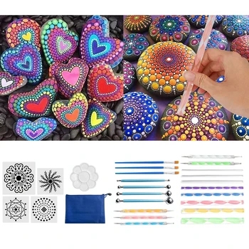 25x Mandala Dotting Tools Rock Pictura Kituri de Artă Punct Stilou Vopsea