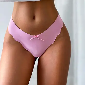 3Pcs Sexy fără Sudură pentru Femei G-String Lenjerie de corp de Culoare Solidă Bikini Gheață din Mătase Transparentă Low-Talie Slip Tanga Femei Tang